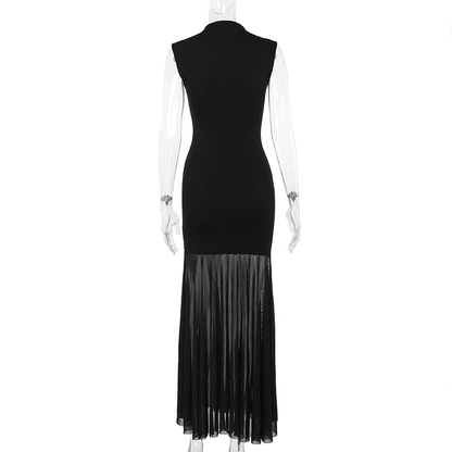 Black Sexy Sleeveless Mermaid Long Holiday Dress Vacation Dress YM2222
