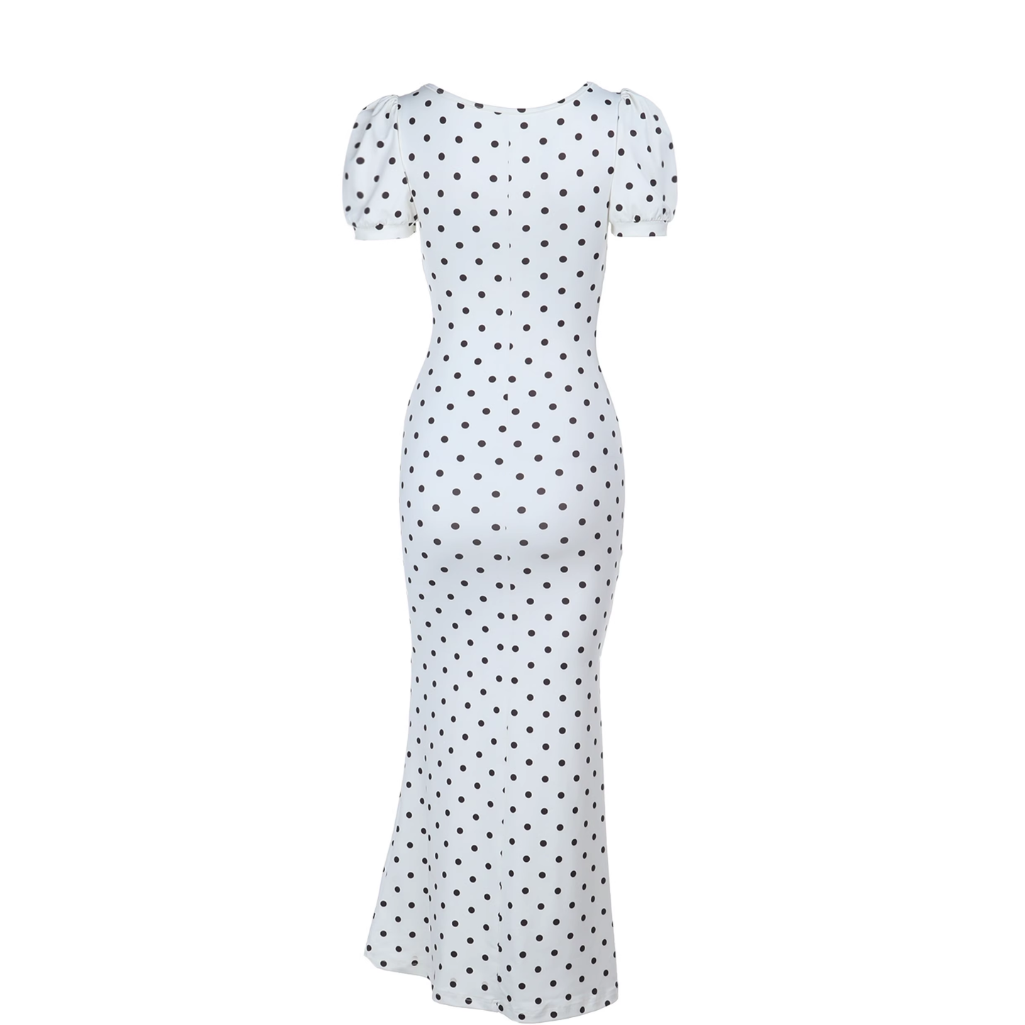 Cute V Neck Polka Dot Mermaid Long Holiday Dress Vacation Dress YM2254