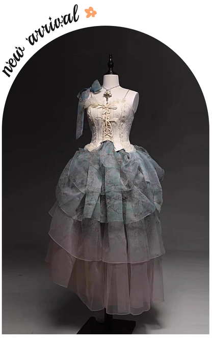 Beautiful Green Layered Tulle Birthday Party Dress Lolita Princess Dress YM2139