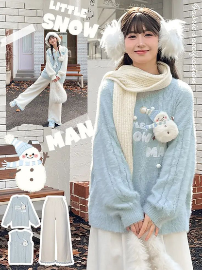 Little Snowman Blue Sweater YM1932