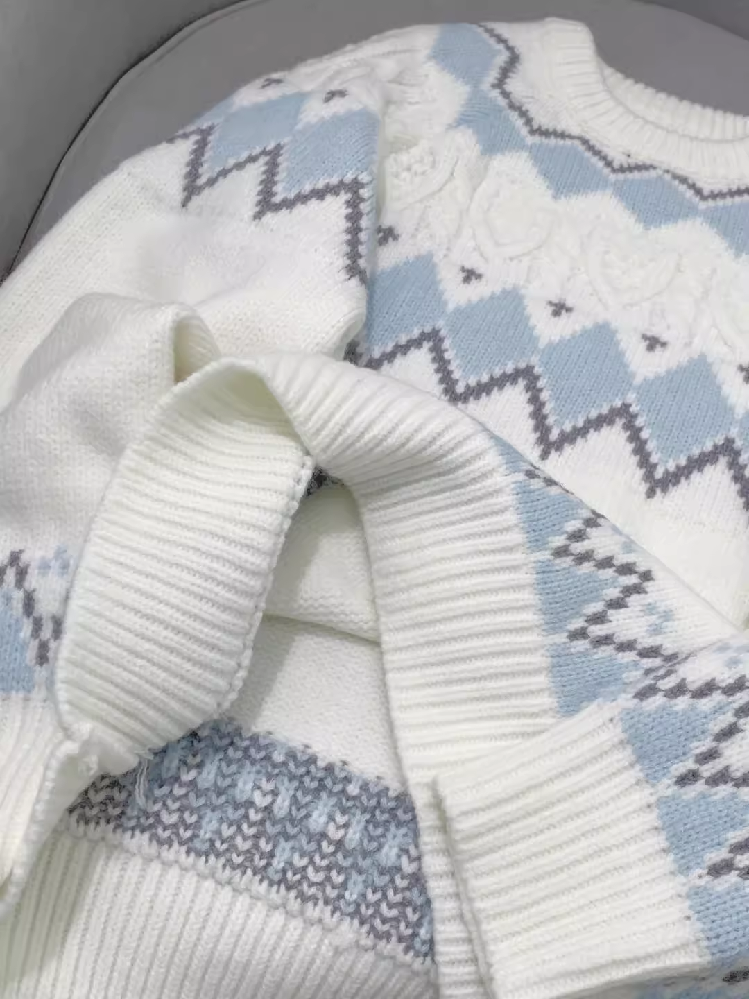 Off-white Winter Retro Thick Pullover Knit Sweater YM2400