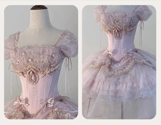 Pink Lolita Evening Dress Birthday Party Lolita Princess Dress YM2145