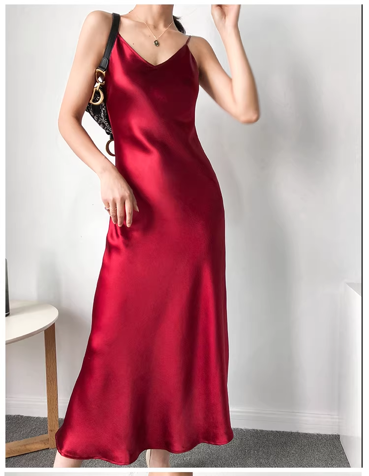 Classy Spaghetti Straps Dark Dreen Satin Mermaid Long Birthday Party Dress Holiday Dress YM2431