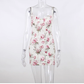 French retro print suspender dress YM477