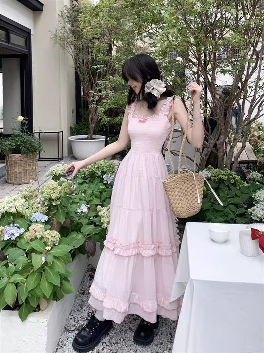 women's summer polka dot suspender dress YM1498