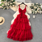 A-line V Neck Tulle Summer Dress  YM1178