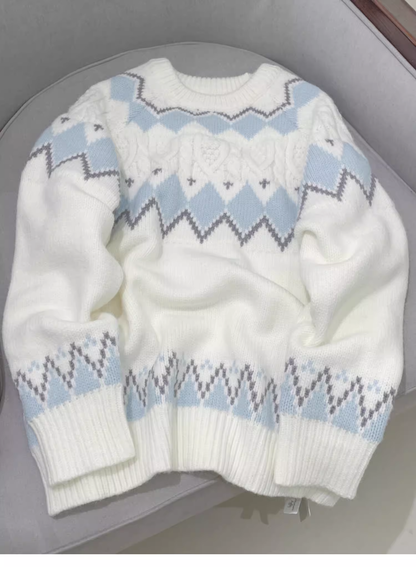 Off-white Winter Retro Thick Pullover Knit Sweater YM2400