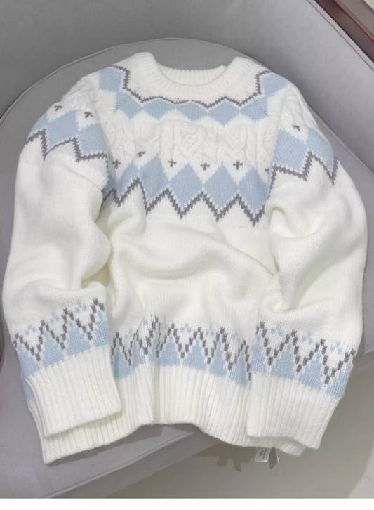 Off-white Winter Retro Thick Pullover Knit Sweater YM2400