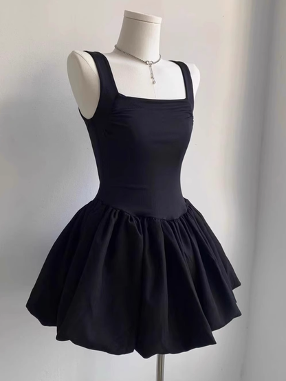 Sexy Sleeveless White Square Neck A Line Mini Party Dress Vacation Dress YM2123