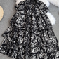 A-line printed dress seaside vacation dress YM886