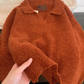 Orange Polo Neck Pullover Sweater YM1865