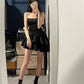 Chic A line black fashion summer short dress ,YM71
