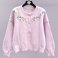 women's embroidered floral sweater jacket YM649