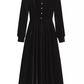 Black velvet square neck dress YM782