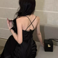 Sexy Black Sleeveless Dress  YM1490