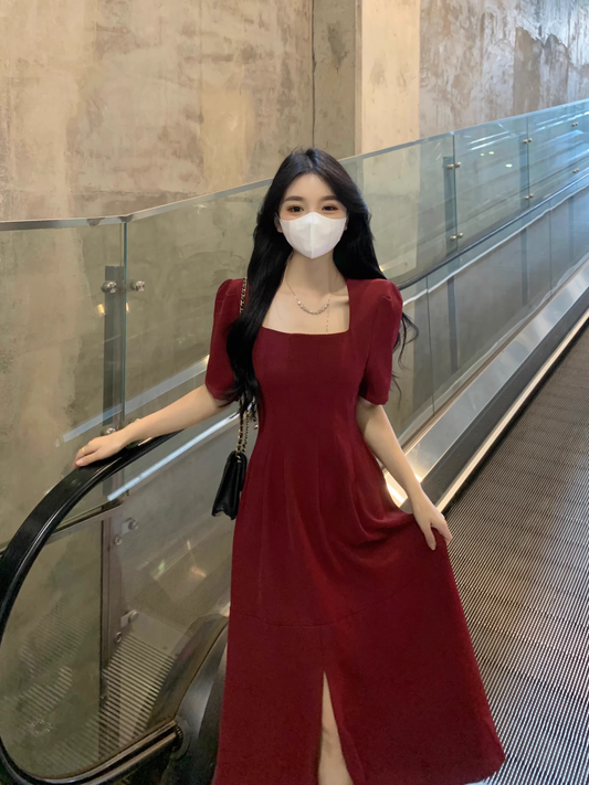 women's summer square neck dress YM1550