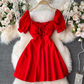 Cute A-line Pure Color Dress ,YM183