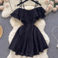 women's summer off shoulder ruffled dress,YM116