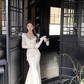 Round neck long sleeve dress women's new style floral lace slim fishtail skirt YM1937