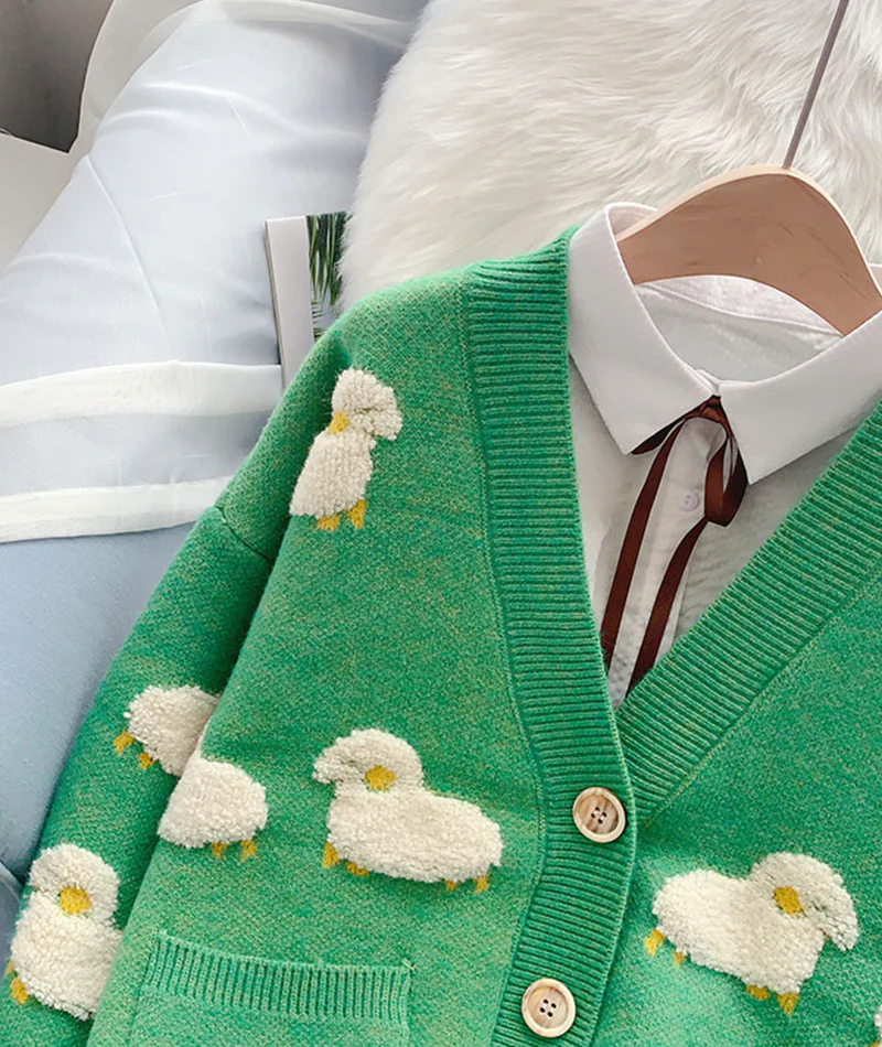 Cute sheep pattern sweater coat spring and autumn clothing, YM258