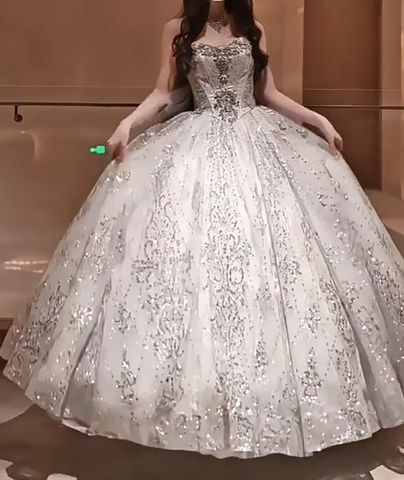 Brilliant Spaghetti Straps Tulle Sequin Lolita Evening Dress Birthday Princess Party Dress YM2146
