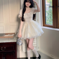 Sweet Apricot Princess Style Bowknot Organza Short Dress Puff Birthday Party Dress YM2031