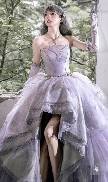 Fantasy Strapless Lace Birthday Princess Party Dress Lolita Dress YM2136