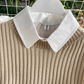 Long Shirt Tie Knitted Vest Two-Piece Set, YM259