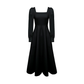 Long sleeve retro style square neckline dress YM842