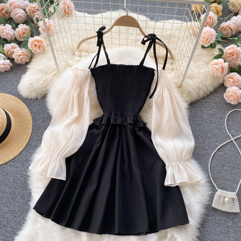 Black A Line Short Dress Fashion Dress YM571