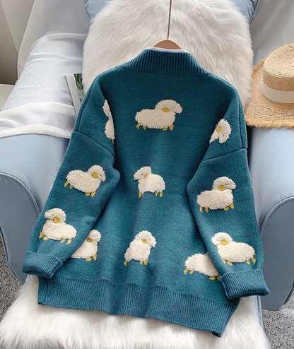 Cute sheep pattern sweater coat spring and autumn clothing, YM258