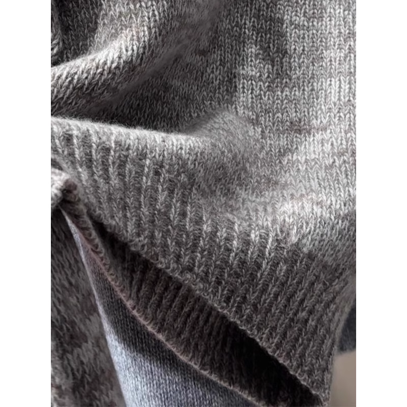 Turtleneck Grey Soft And Thick Half-zip Sweater YM1845