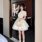 Sweet Apricot And Age-Reducing Doll Collar Pearl Lace Cake Dress Princess Dress YM2030