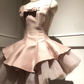 Sweet Pink Satin A Line Short Birthday Dress Homecoming Dress YM2068