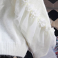 White niche mesh splicing sweet sweater  YM1934
