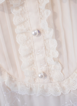 Sweet Apricot And Age-Reducing Doll Collar Pearl Lace Cake Dress Princess Dress YM2030