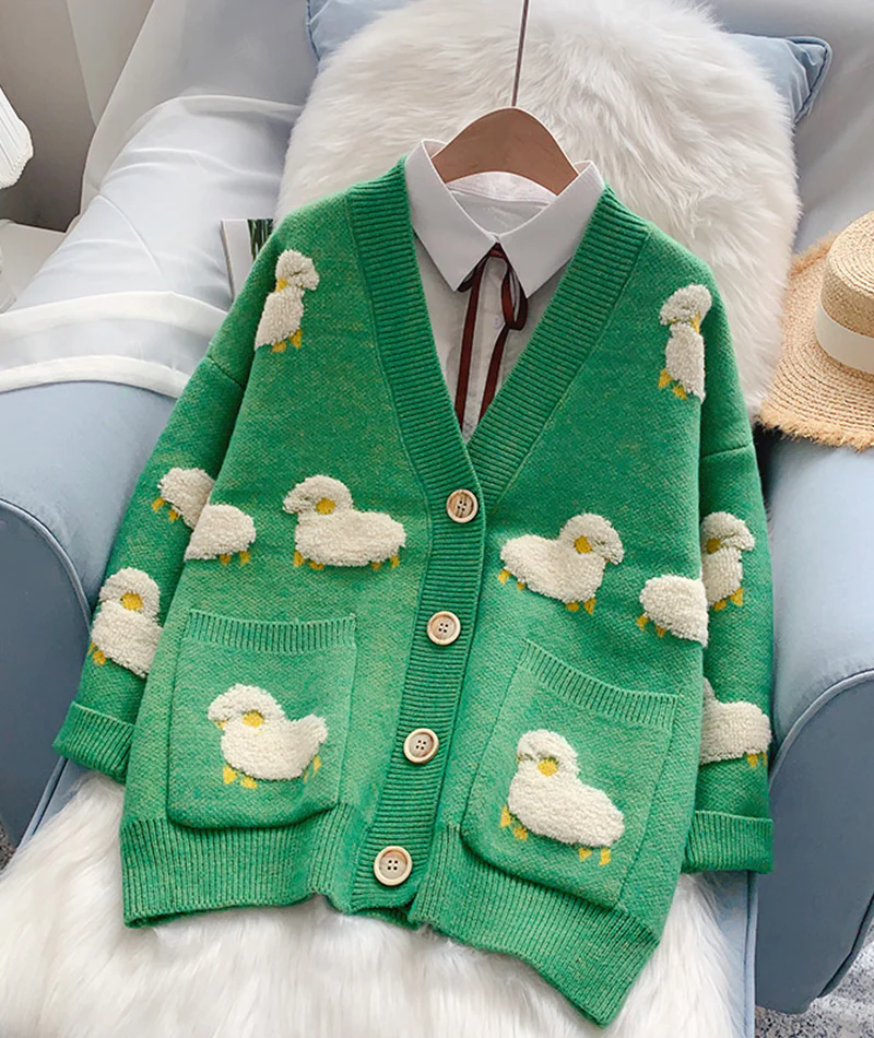 Cute sheep pattern sweater coat spring and autumn clothing, YM258