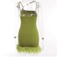 Irregular neckline shoulder strap dress YM749