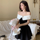 Off the shoulder a-line dress   YM1225