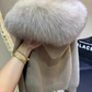 Xiaoxiangfeng Sweater Jacket Hooded Fox Big Fur Collar Lazy Thickened Short Cardigan YM1804