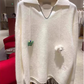 White Korean Retro Loose Sweater YM1854