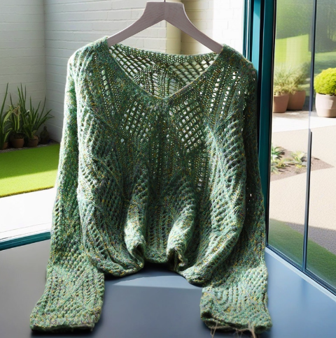 Purple Hollow Thin Pullover New Sweater YM2351