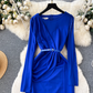 High sense vocation dress long skirt women's pleated long summer dress YM307