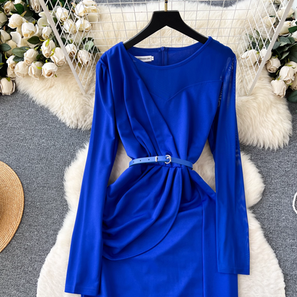 High sense vocation dress long skirt women's pleated long summer dress YM307