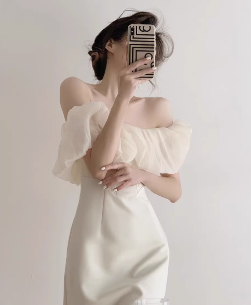 One shoulder dress slim fit long prom party dress YM1941