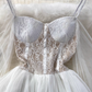 Long-sleeve square neck mesh stitching waist a-line fluffy princess dress summer dress, YM261