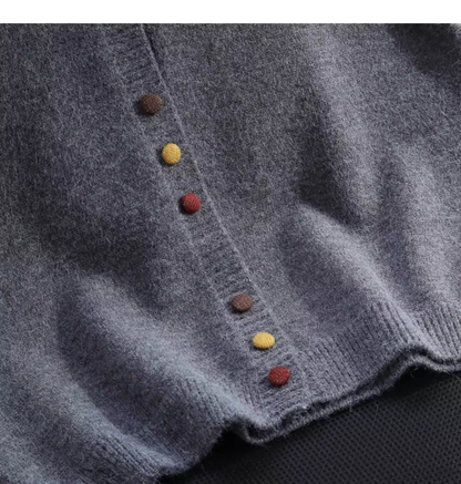 Retro Gray Knitted Vest Sweater YM2448