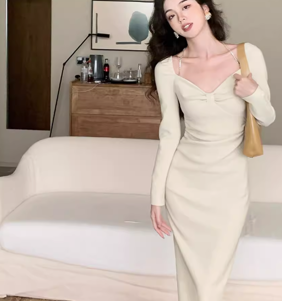 New sheath halter v neck long party dress YM1943