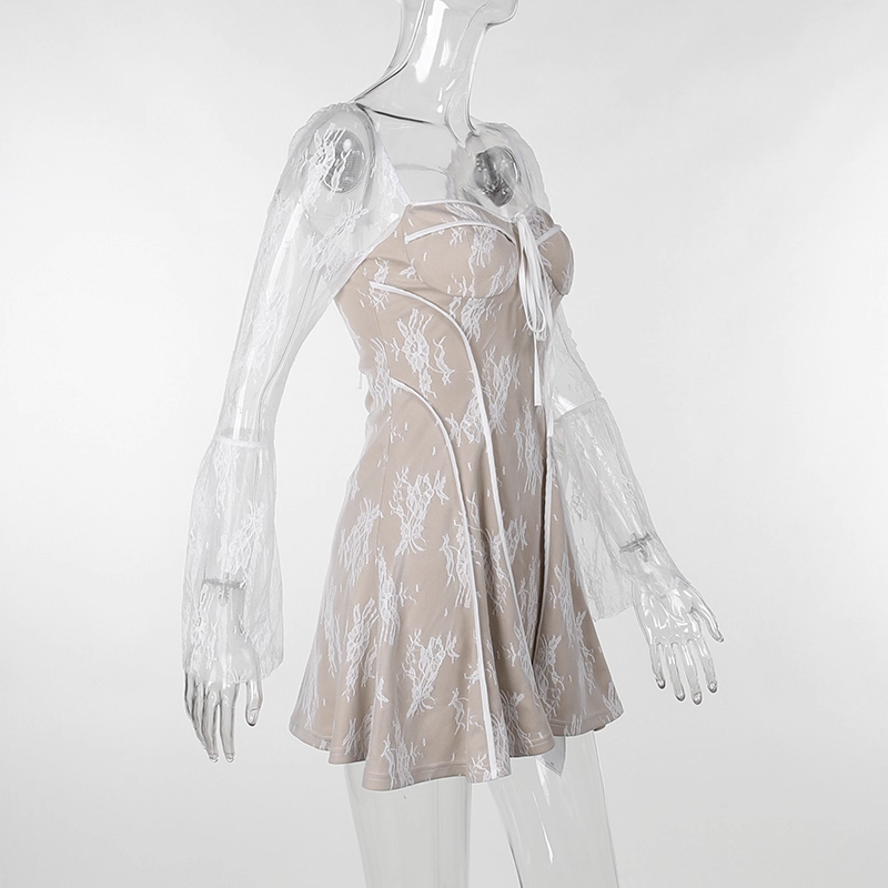 Sweet Lace Short Birthday Dress Sexy Ballet Style Vacation Dress YM2272