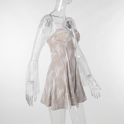 Sweet Lace Short Birthday Dress Sexy Ballet Style Vacation Dress YM2272